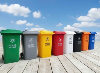 Thùng rác nhựa HDPE 240l đẹp              Kích thước:740x590x1015mm